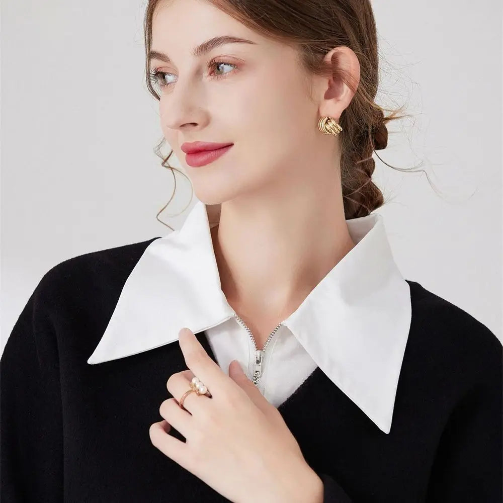 Shirt Women Cotton Fake Collar Classic Detachable Blouse Fashion False Collar Vintage