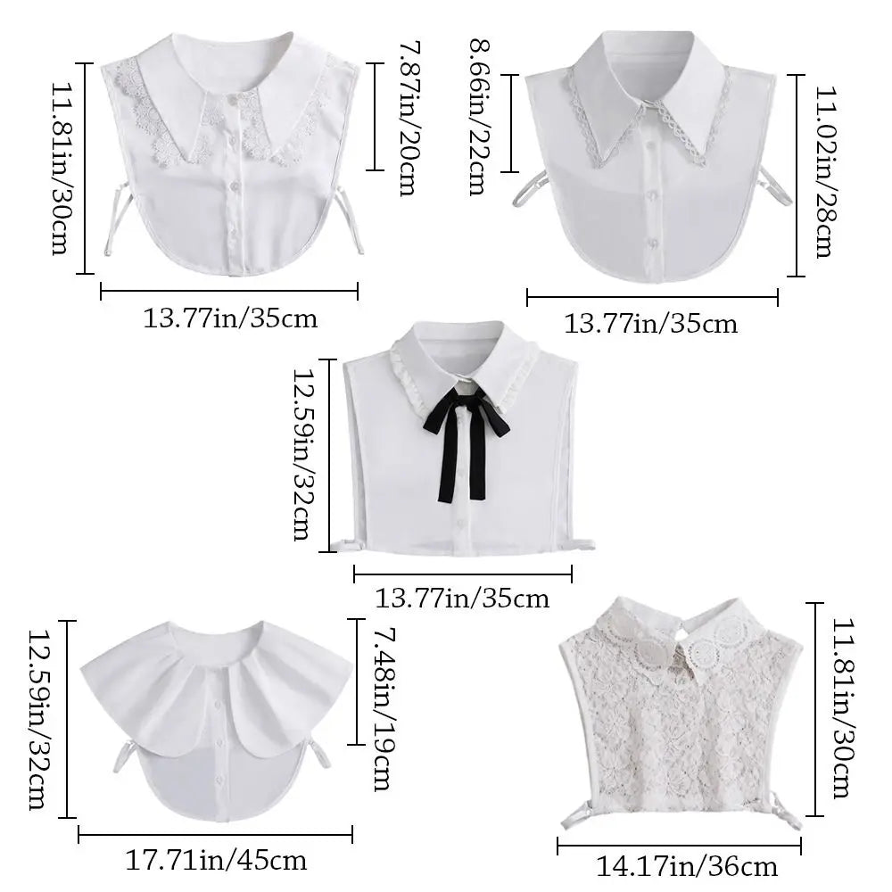 Shirt Women Cotton Fake Collar Classic Detachable Blouse Fashion False Collar Vintage
