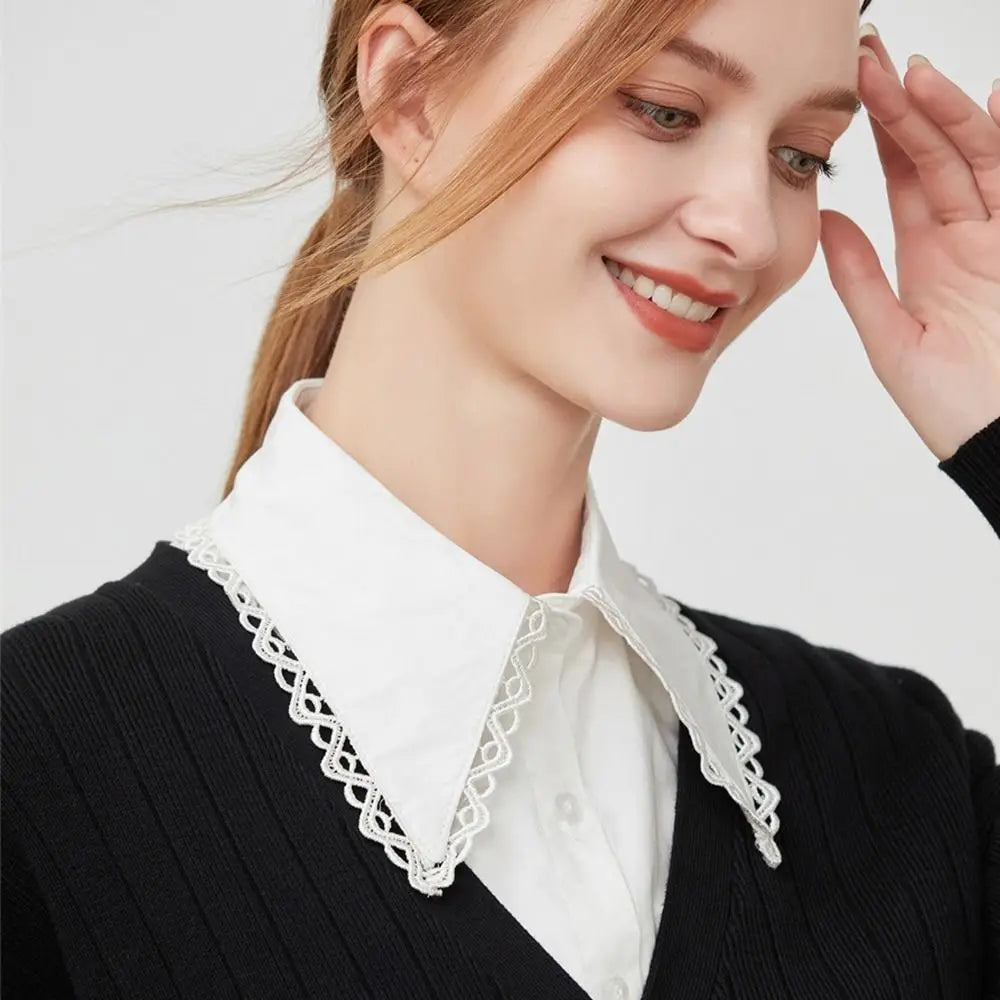Shirt Women Cotton Fake Collar Classic Detachable Blouse Fashion False Collar Vintage