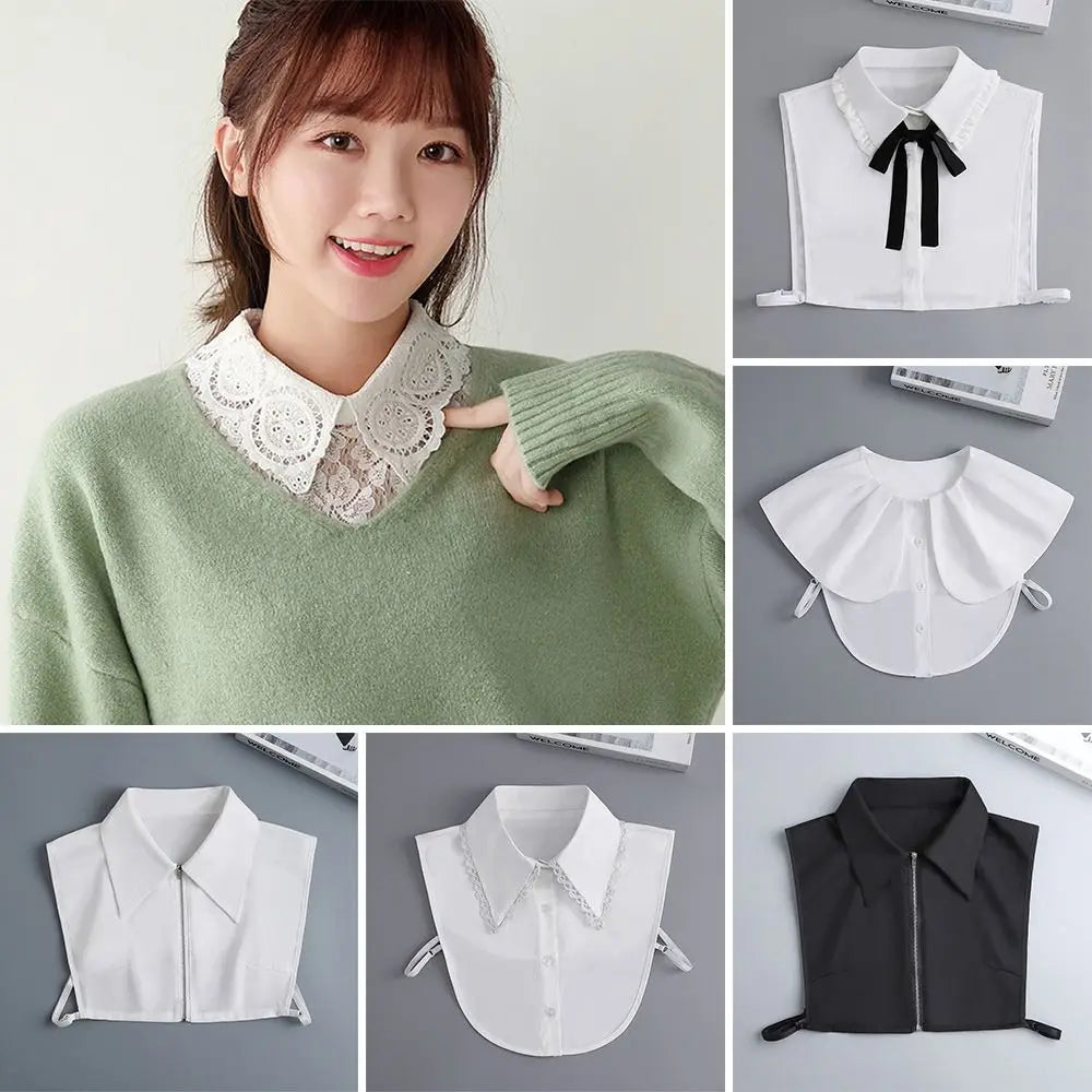 Shirt Women Cotton Fake Collar Classic Detachable Blouse Fashion False Collar Vintage